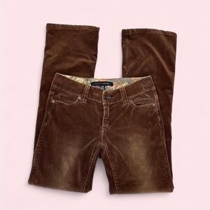 Brown Corduroy Low Rise Jeans